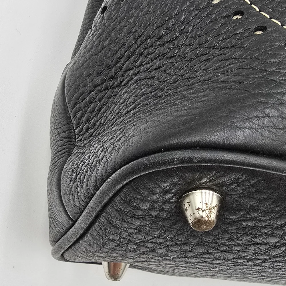 🌻VINTAGE!🌻Coach Y2K Hampton Luxury Tassel Satchel + Shoulder Chain Strap,Black - Picture 7 of 16